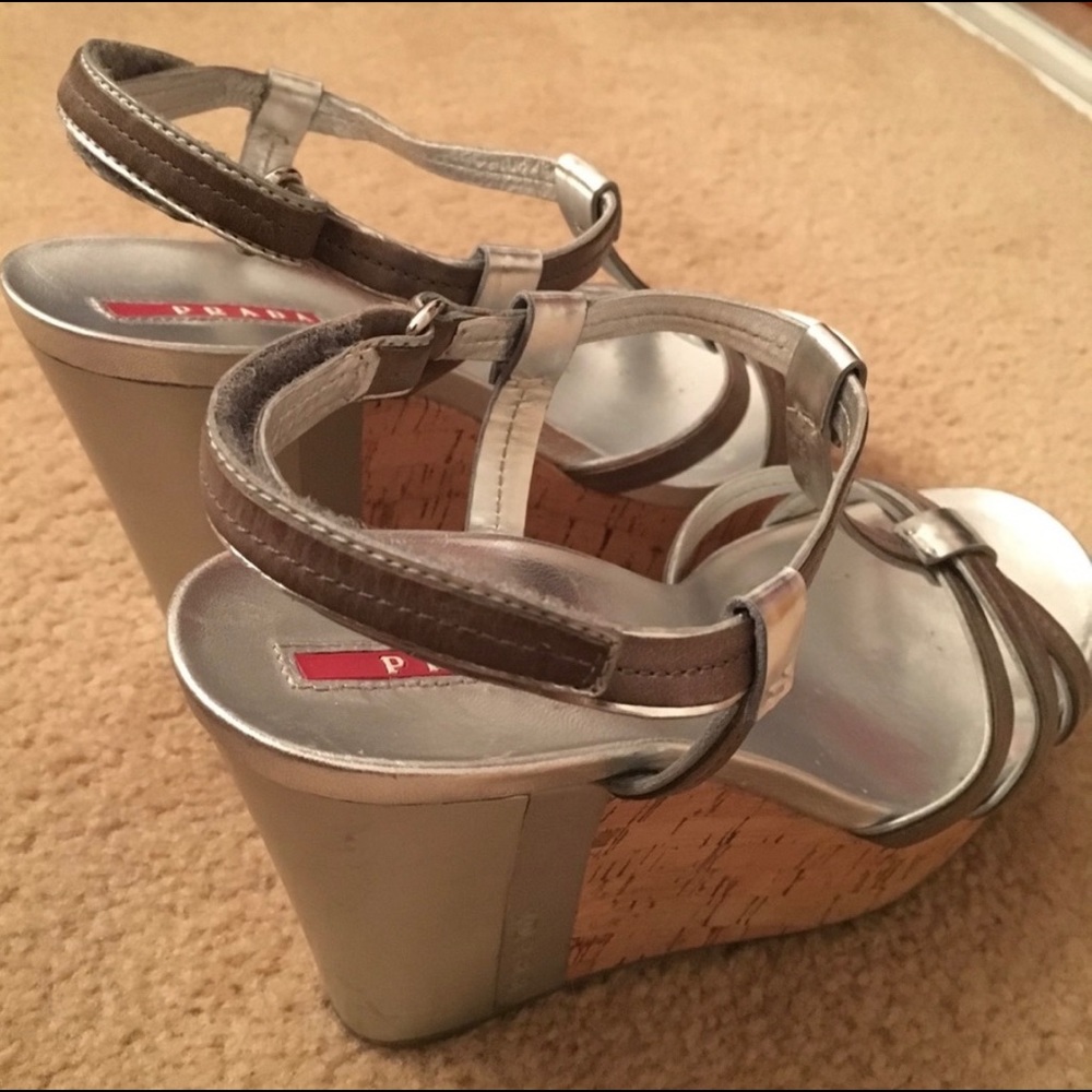 Prada wedge sandals 7.5